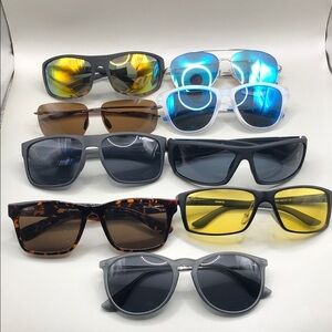 Bundle 9 sporty outdoors casual sport drive men's sunglasses variety of brands.